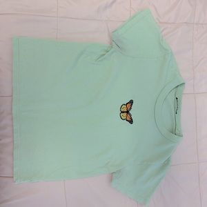 Brandy Melville green butterfly top